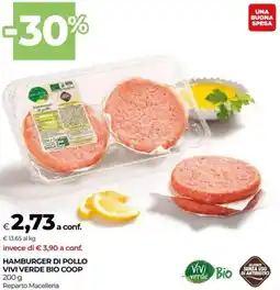 Unicoop Hamburger di pollo vivi verde bio COOP offerta