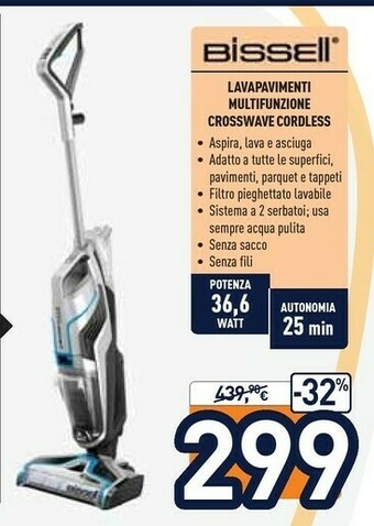 Crosswave cordless senza sacchetto blu, argento