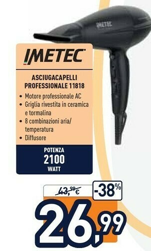 Imetec asciugacapelli professionale 11818