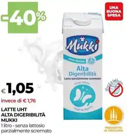Unicoop Latte uht alta digeribilità MUKKI offerta