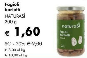 NaturaSì Fagioli borlotti naturasì offerta