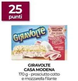 Unicoop Giravolte casa modena prosciutto cotto e mozzarella filante offerta