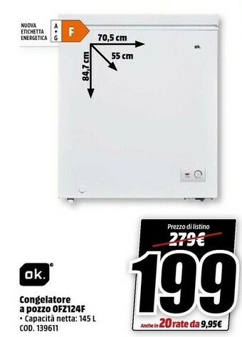Ok congelatore a pozzo ofz124f