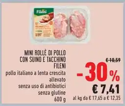 Conad MINI ROLLÈ DI POLLO CON SUINO E TACCHINO FILENI offerta