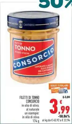 Conad FILETTI DI TONNO CONSORCIO offerta