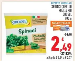 Conad Spinaci Cubello Foglia Più Orogel offerta