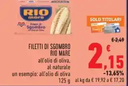 Conad Filetti di sgombro Rio Mare offerta