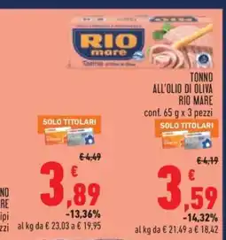 Conad Tonno all’Olio di Oliva Rio Mare offerta