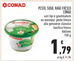 Conad PESTO, SUGO, RAGÙ FRESCO CONAD offerta