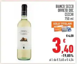 Conad Bianco Secco Orvieto DOC Cecchi offerta