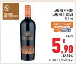 Conad AMARO NERONE L'AMARO DI ROMA 700 ml offerta
