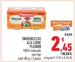 Conad Omogeneizzati alla carne Plasmon offerta