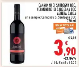 Conad Cannonau di Sardegna DOC, Vermentino di Sardegna DOC Aghera Sarda offerta