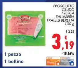 Conad PROSCIUTTO CRUDO FRESCA SALUMERIA FRATELLI BERETTA 100 g offerta