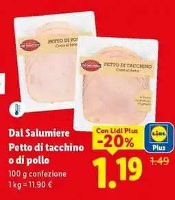 Lidl Dal Salumiere Petto di tacchino o di pollo offerta
