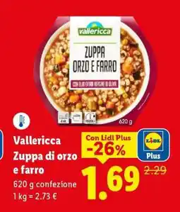 Lidl Vallericca Zuppa di orzo e farro offerta