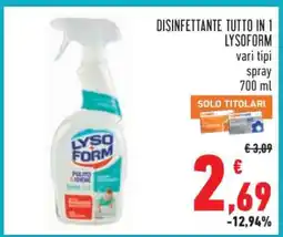Conad Lysoform Disinfettante Tutto in 1 offerta