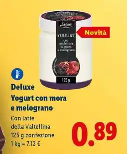 Lidl Deluxe Yogurt con mora e melograno offerta