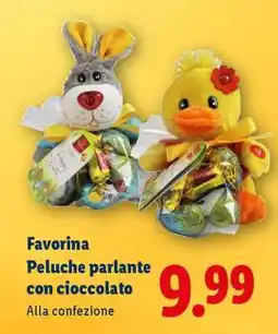 Lidl Favorina Peluche parlante con cioccolato offerta
