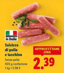 Lidl Salsicce di pollo e tacchino offerta
