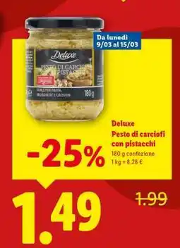 Lidl Deluxe Pesto di carciofi con pistacchi offerta