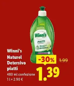 Lidl Winni's Naturel Detersivo piatti offerta