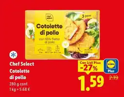 Lidl Chef Select Cotolette di pollo offerta
