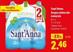 Lidl Sant'Anna Acqua Minerale Naturale offerta