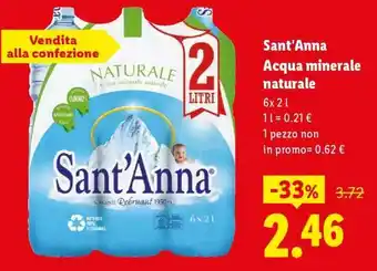 Lidl Sant'Anna Acqua Minerale Naturale offerta