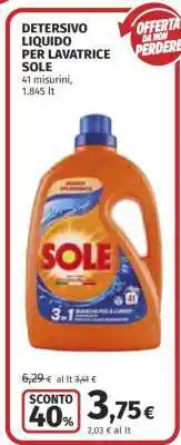 Coop Detersivo Liquido per Lavatrice Sole offerta