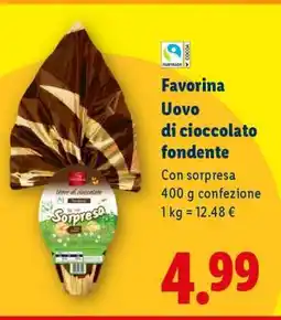 Lidl Favorina Uovo di cioccolato fondente offerta