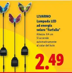 Lidl LIVARNO Lampada LED ad energia solare Farfalla offerta
