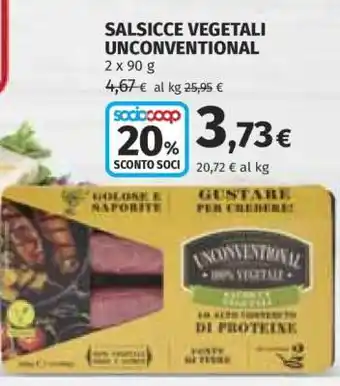 Coop SALSICCE VEGETALI UNCONVENTIONAL offerta