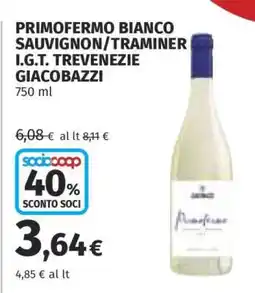 Coop PRIMOFERMO BIANCO SAUVIGNON/TRAMINER I.G.T. TREVENEZIE GIACOBAZZI offerta