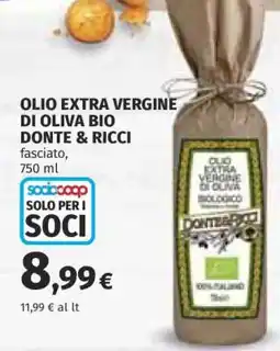 Coop OLIO EXTRA VERGINE DI OLIVA BIO DONTE & RICCI offerta