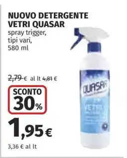 Coop NUOVO DETERGENTE VETRI QUASAR offerta