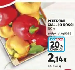 Coop Peperoni gialli o rossi offerta