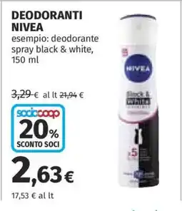 Coop DEODORANTI NIVEA offerta
