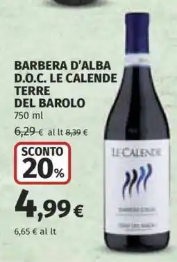 Coop Barbera D'Alba D.O.C. Le Calende Terre del Barolo offerta