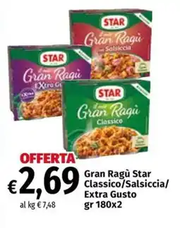 Carrefour Express Gran Ragu Star Classico/Salsiccia/ Extra Gusto offerta