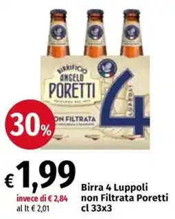 Carrefour Express Birra 4 Luppoli non Filtrata Poretti offerta