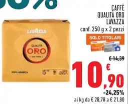 Conad Caffè qualità oro LAVAZZA conf. 250 g x 2 pezzi offerta