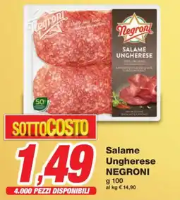 Prix Quality Salame Ungherese NEGRONI offerta