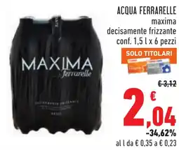 Conad Acqua ferrarelle maxima decisamente frizzante offerta