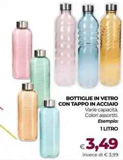 Unicoop Bottiglie in vetro con tappo in acciaio offerta