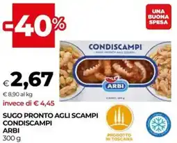 Unicoop Sugo pronto agli scampi condiscampi ARBI offerta