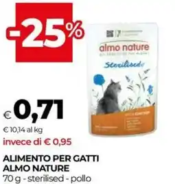 Unicoop Alimento per gatti almo nature sterilised - pollo offerta
