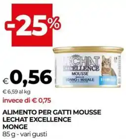 Unicoop Alimento per gatti mousse lechat excellence MONGE offerta