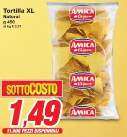 Prix Quality AMICA Chips Tortilla XL Natural offerta