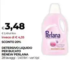 Unicoop Detersivo liquido per bucato renew PERLANA offerta